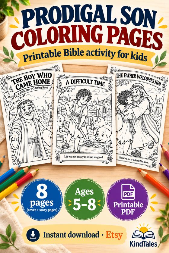 The Boy Who Came Home coloring book pages